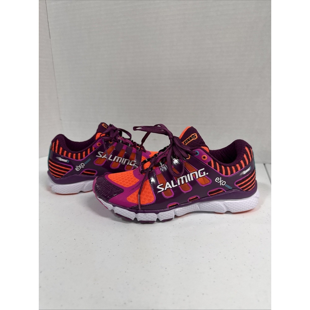 Salming Women's Speed 5 Eco Size 5.5 Running Shoe Style Orange/Orchid NEW No Box